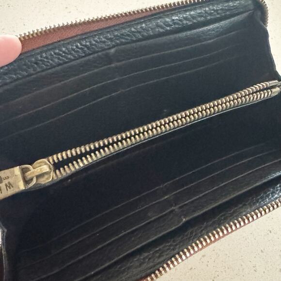 Will Leather Goods Brown Leather Full Zip Wallet 7.5”x4” - Picture 4 of 5